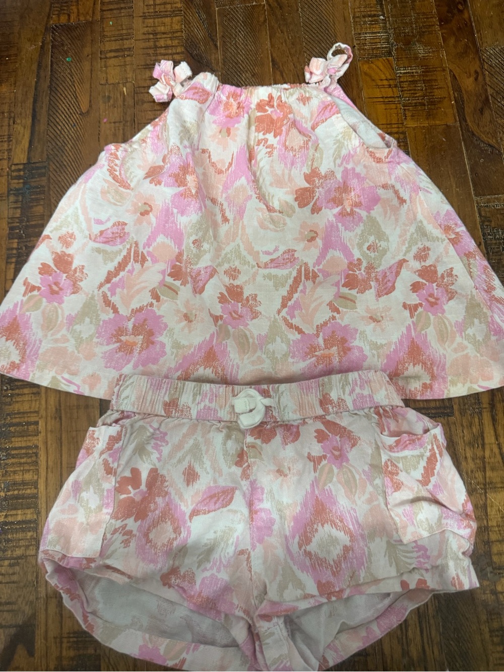 OshKosh B'gosh Pink & Peach Floral Tank Top and Shorts Set